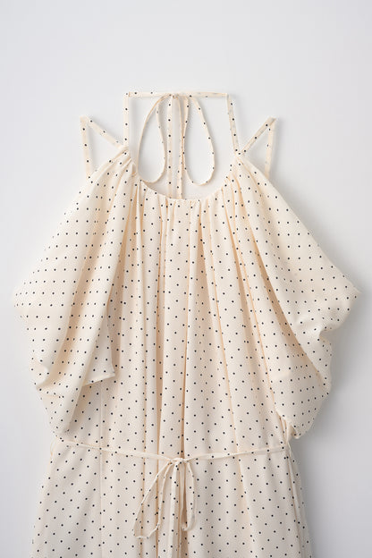 After hours halter-neck dress　(Estella.K×Audire)（White.dot）
