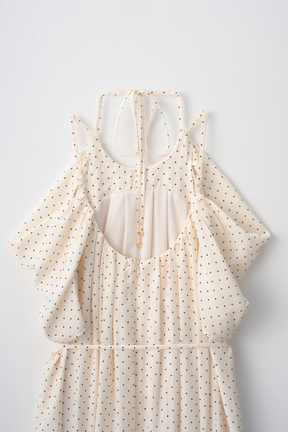 After hours halter-neck dress　(Estella.K×Audire)（White.dot）
