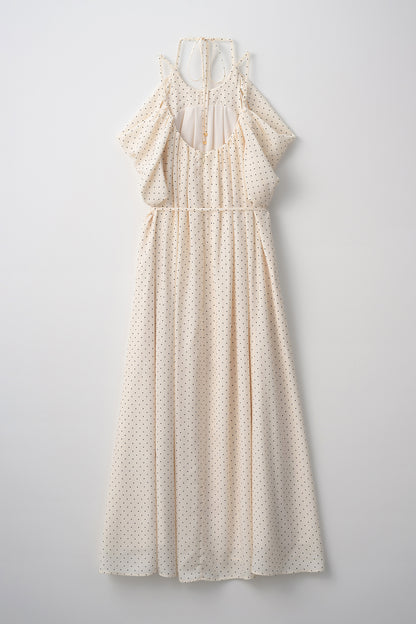 After hours halter-neck dress　(Estella.K×Audire)（White.dot）