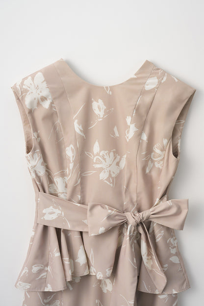 Staycation peplum dress　(Estella.K×Audire)（Flower.pt）