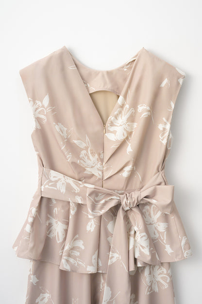 Staycation peplum dress　(Estella.K×Audire)（Flower.pt）