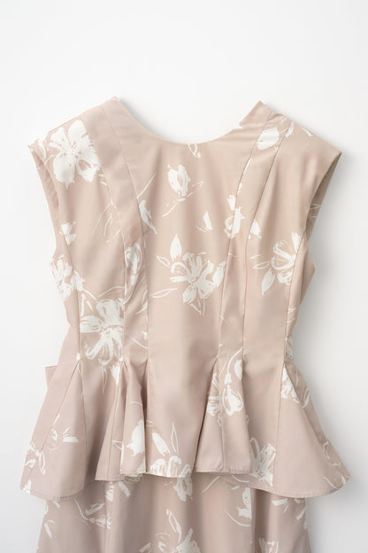 Staycation peplum dress　(Estella.K×Audire)（Flower.pt）