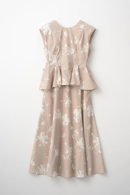 Staycation peplum dress　(Estella.K×Audire)（Flower.pt）