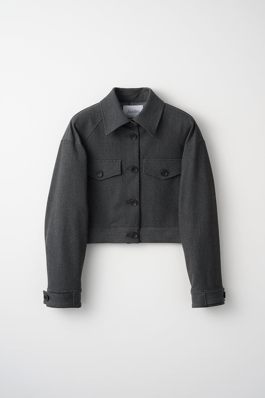 Gentle blouson (Dark gray)