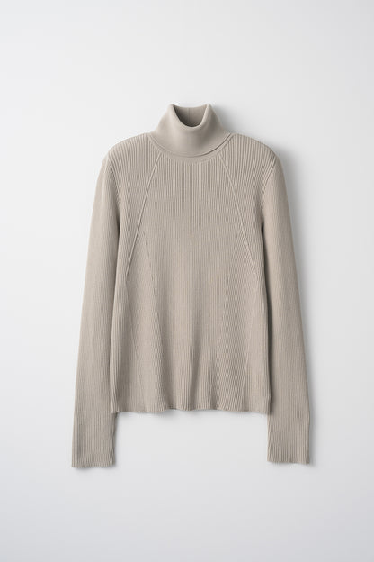 Pleasant rib turtle sweater (Ecru)