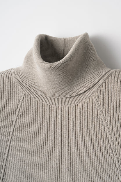 Pleasant rib turtle sweater (Ecru)