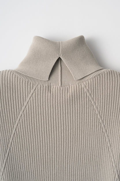 Pleasant rib turtle sweater (Ecru)