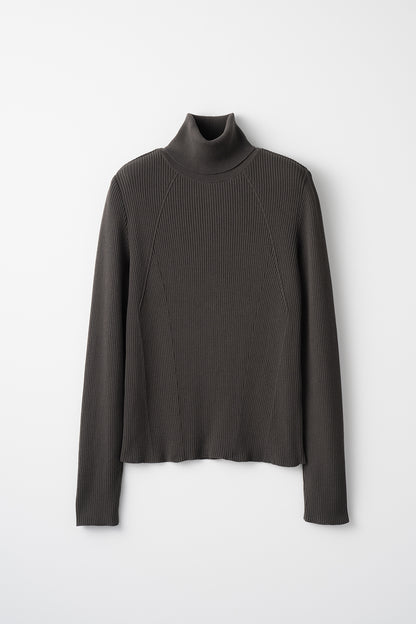 Pleasant rib turtle sweater (Charcoal)