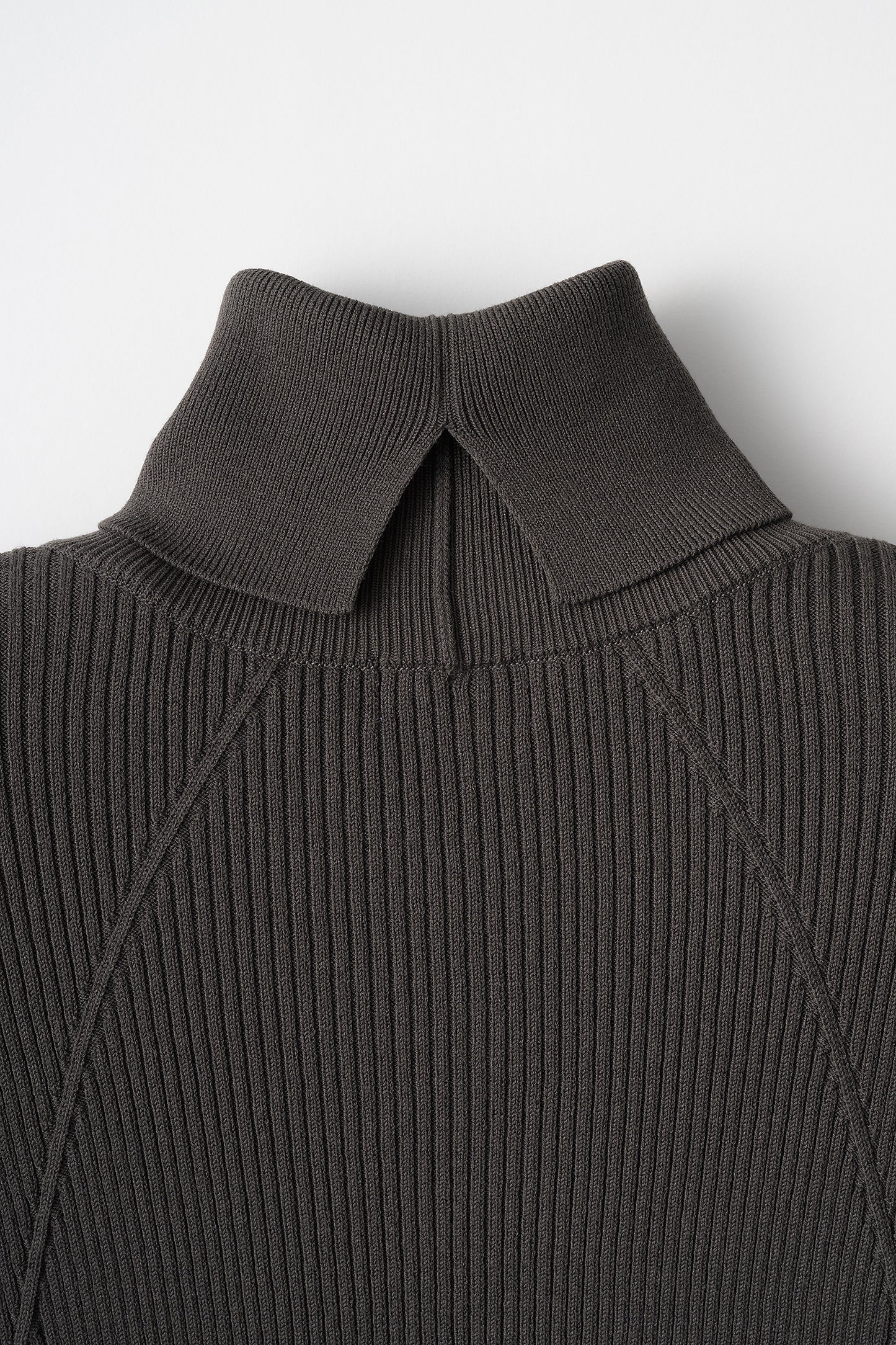 Pleasant rib turtle sweater (Charcoal)