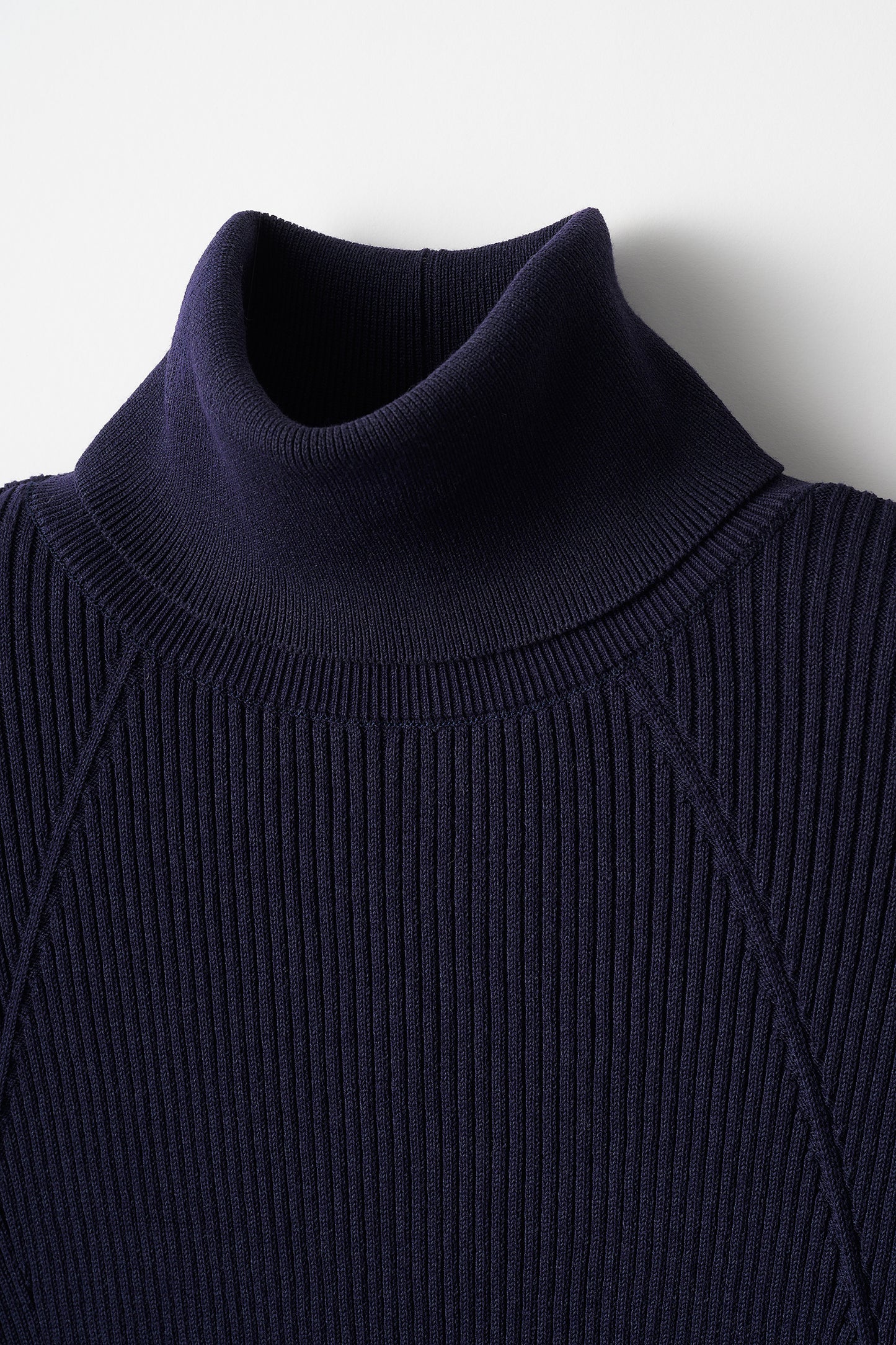 Pleasant rib turtle sweater (Navy)