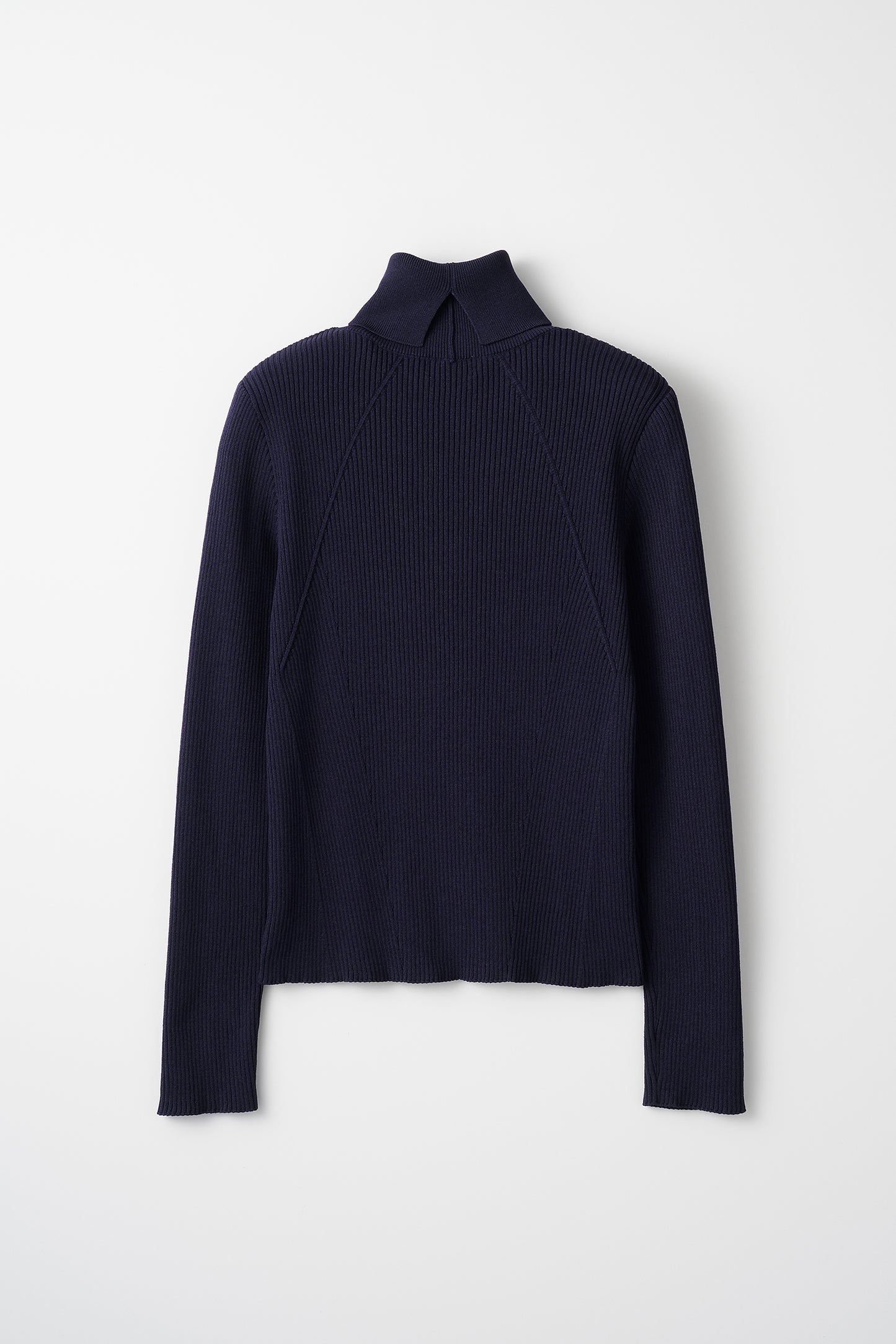 Pleasant rib turtle sweater (Navy)