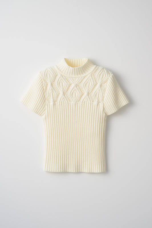 Diamond knit tops (Ivory)