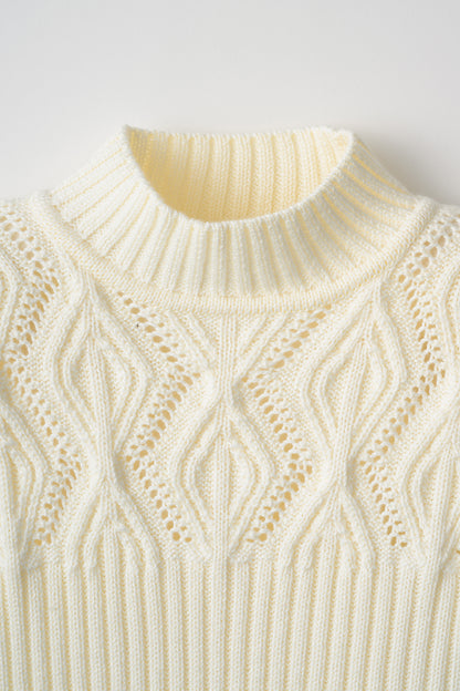 Diamond knit tops (Ivory)