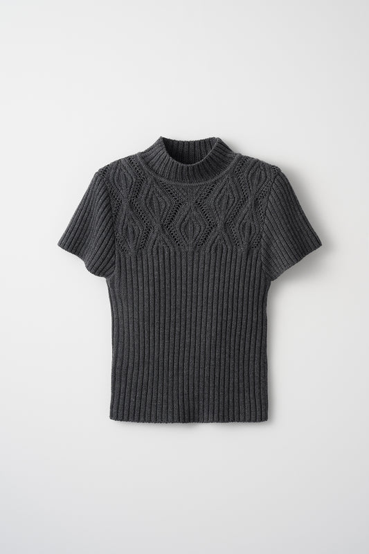 Diamond knit tops (Heather gray)