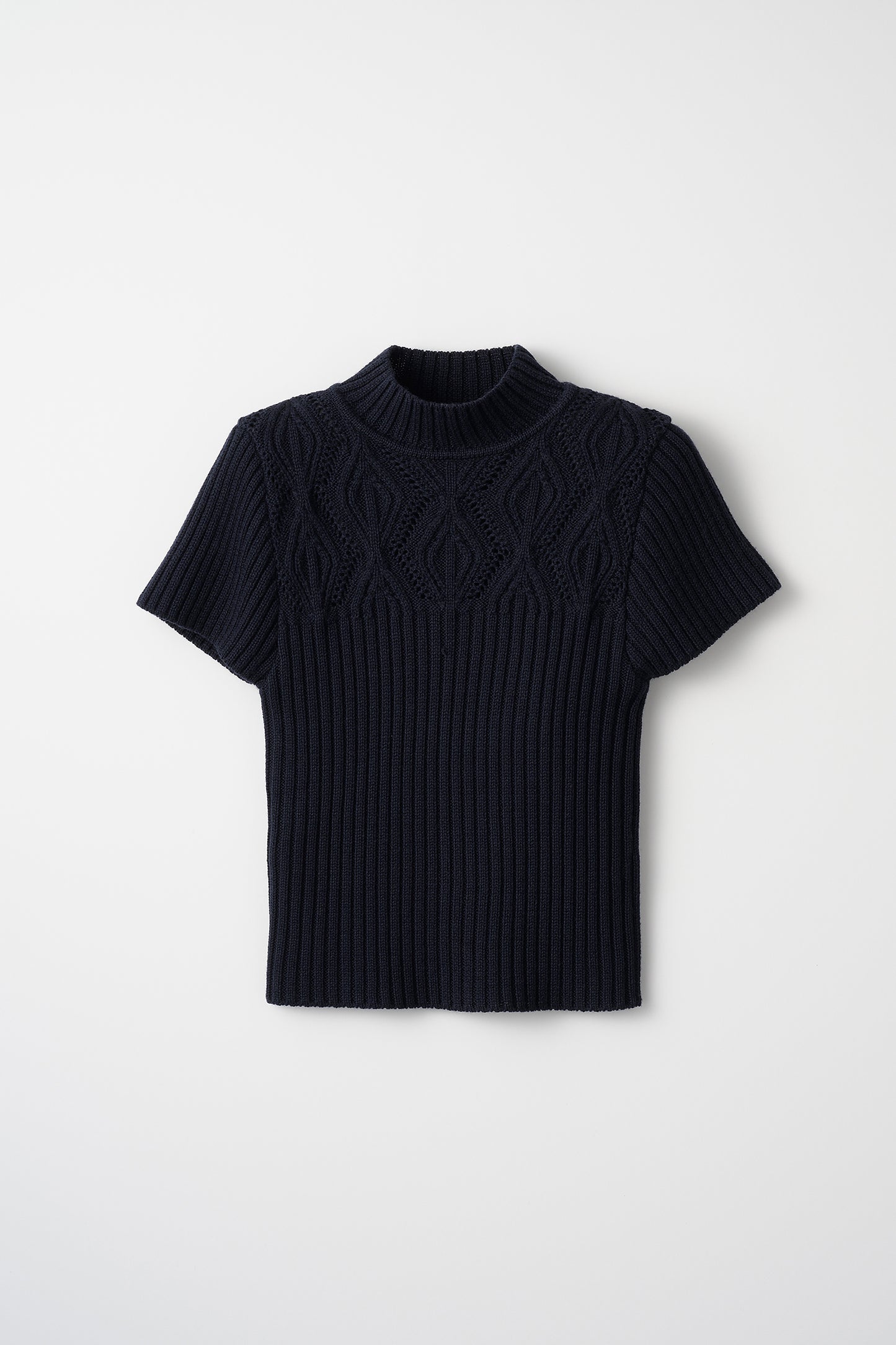 Diamond knit tops (Dark navy)