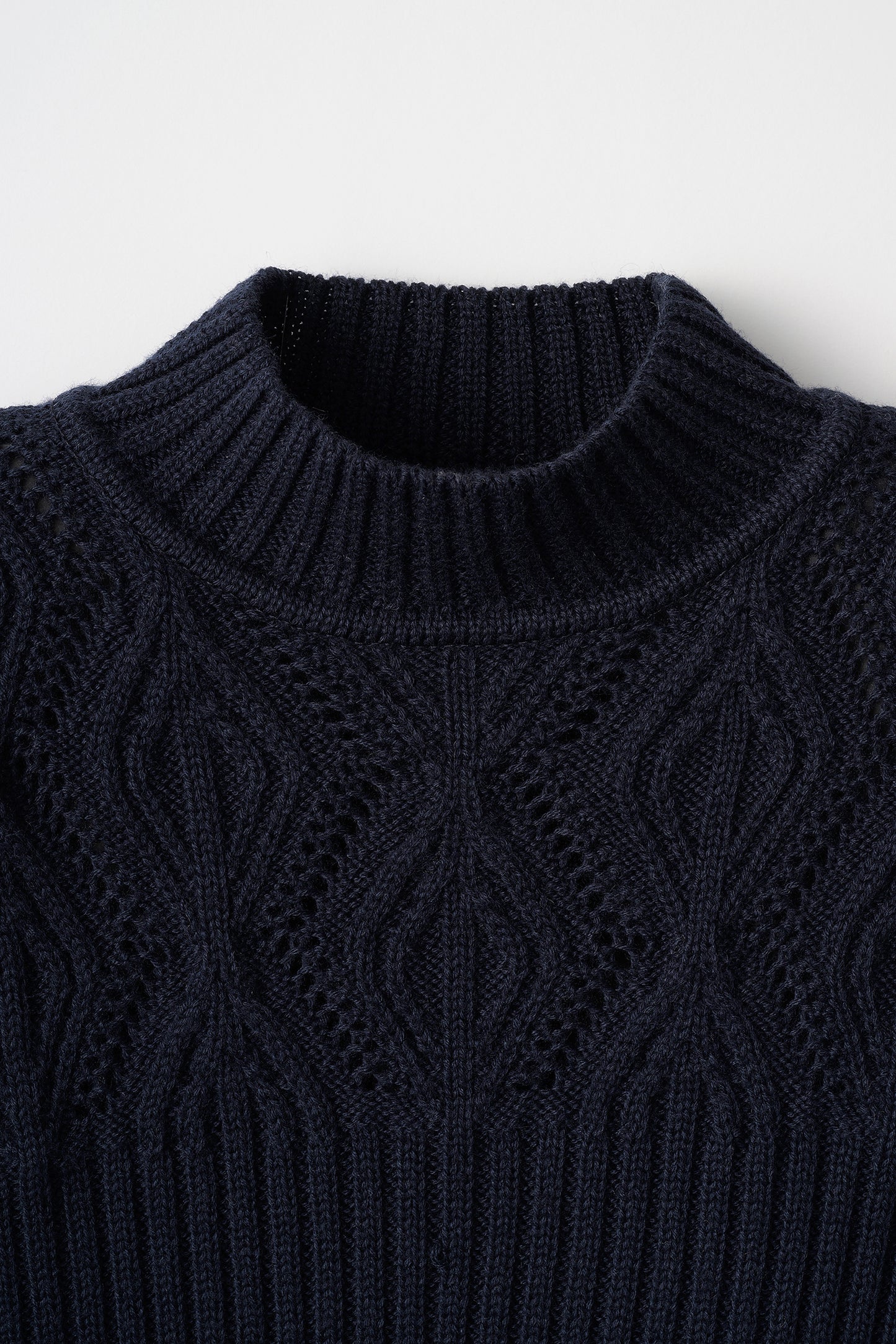 Diamond knit tops (Dark navy)