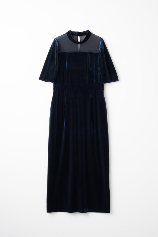 Restaurant velours dress (Navy)