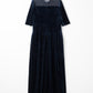 Restaurant velours dress (Navy)