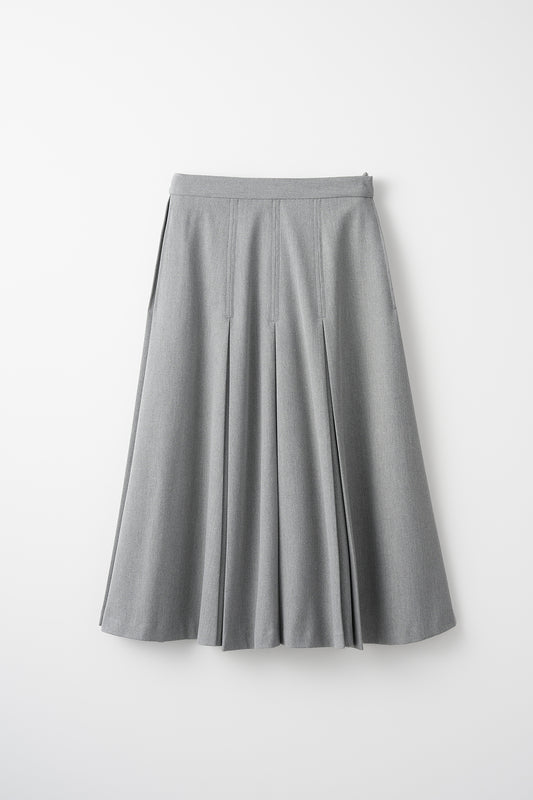 Gentle pleated skirt (Light gray)