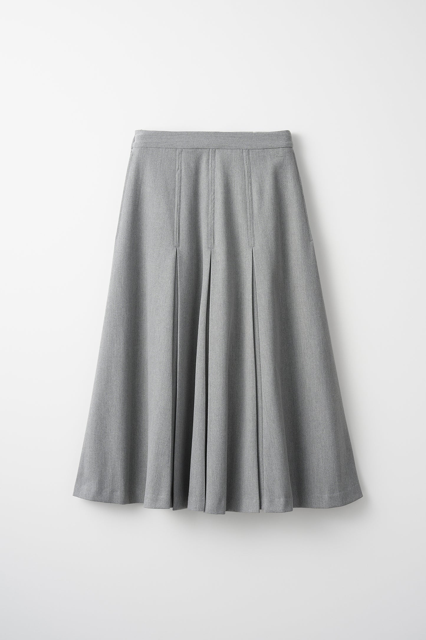 Gentle pleated skirt (Light gray)