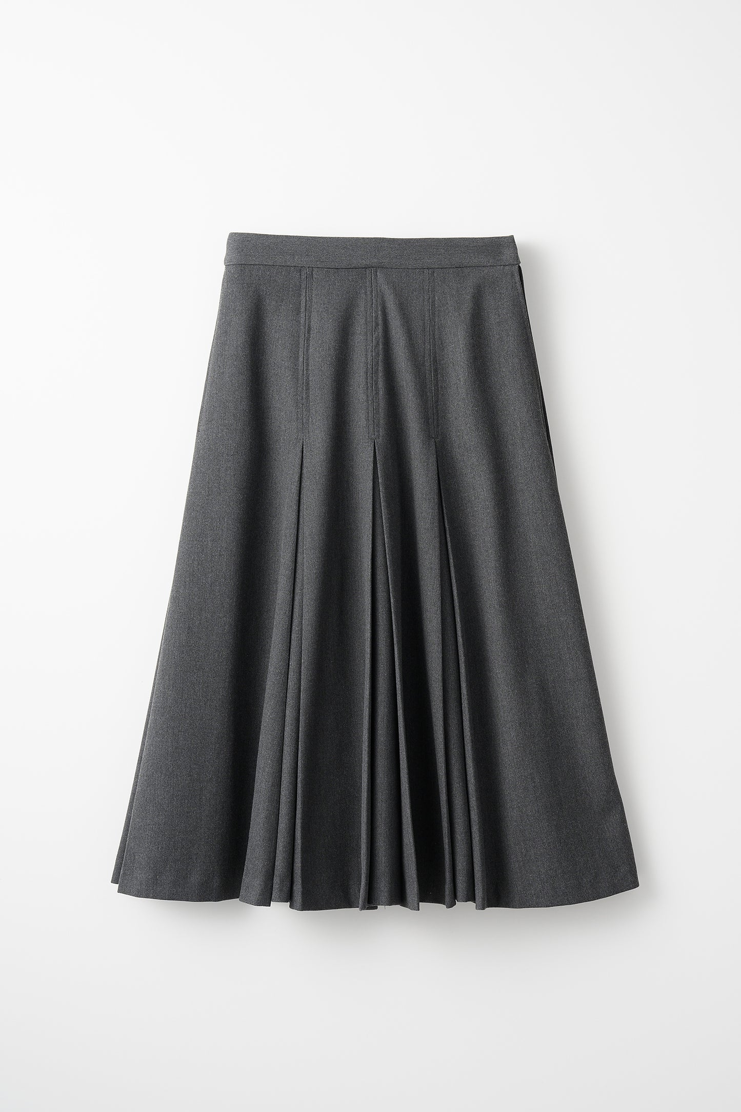 Gentle pleated skirt (Dark gray)