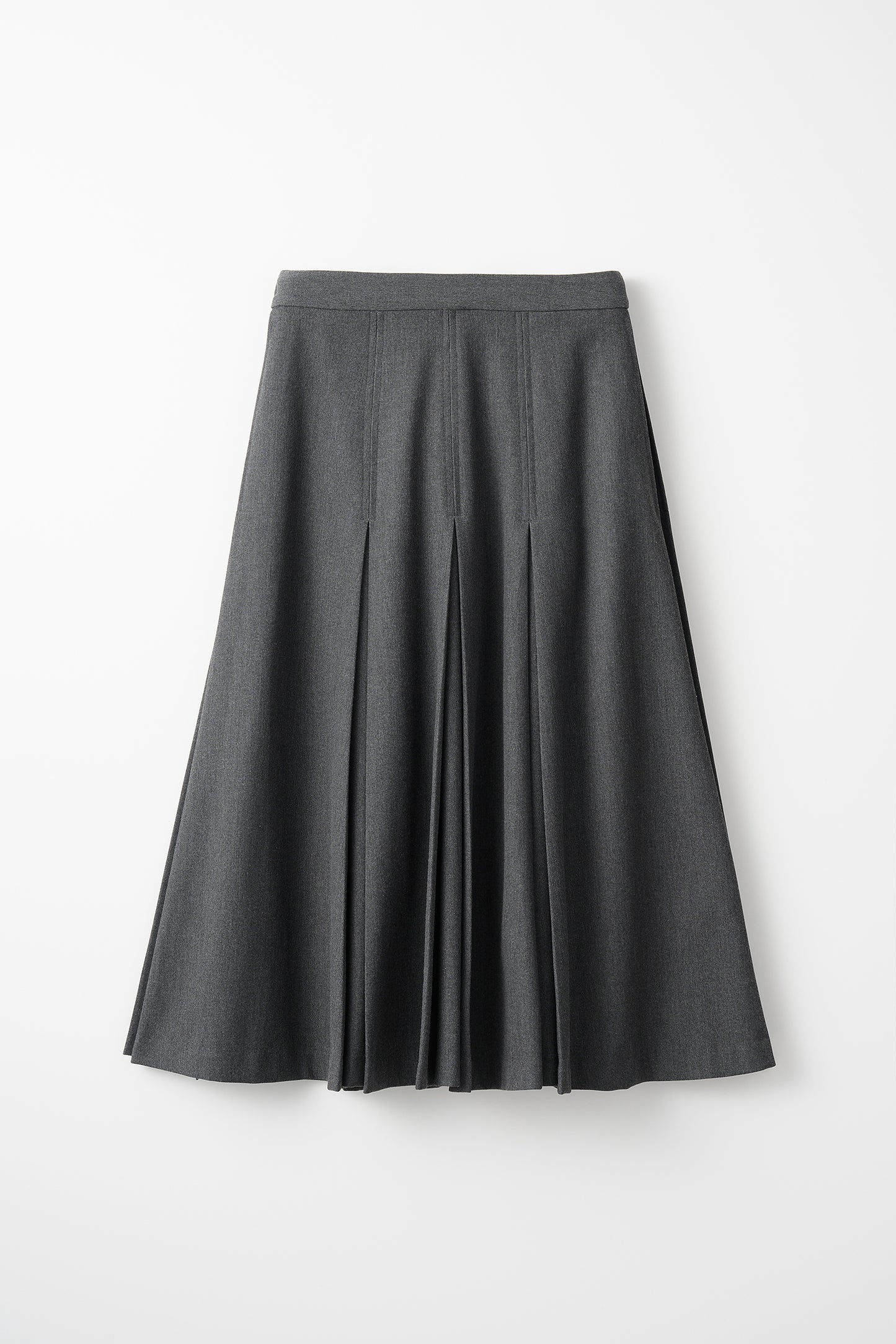 Gentle pleated skirt (Dark gray)