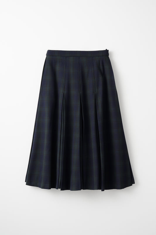 Gentle pleated skirt (Black watch)