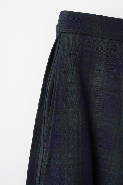 Gentle pleated skirt (Black watch)