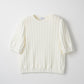 Jane half-sleeve knit tops (White)