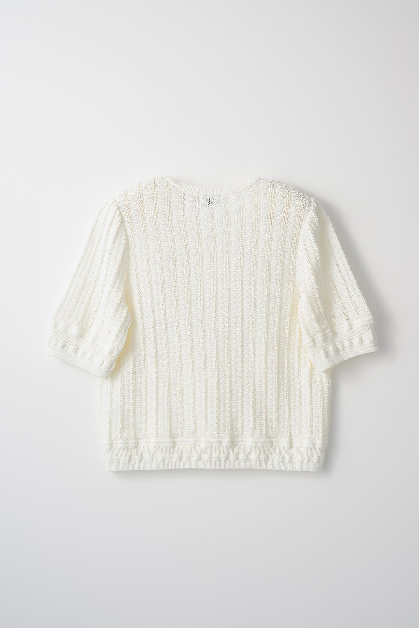 Jane half-sleeve knit tops (White)