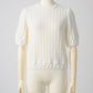 Jane half-sleeve knit tops (White)