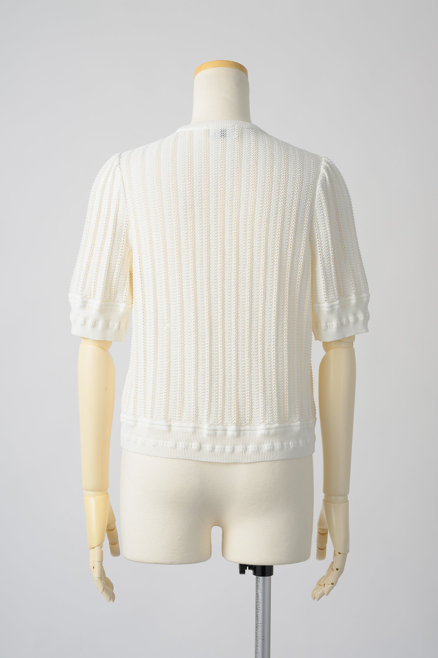 Jane half-sleeve knit tops (White)