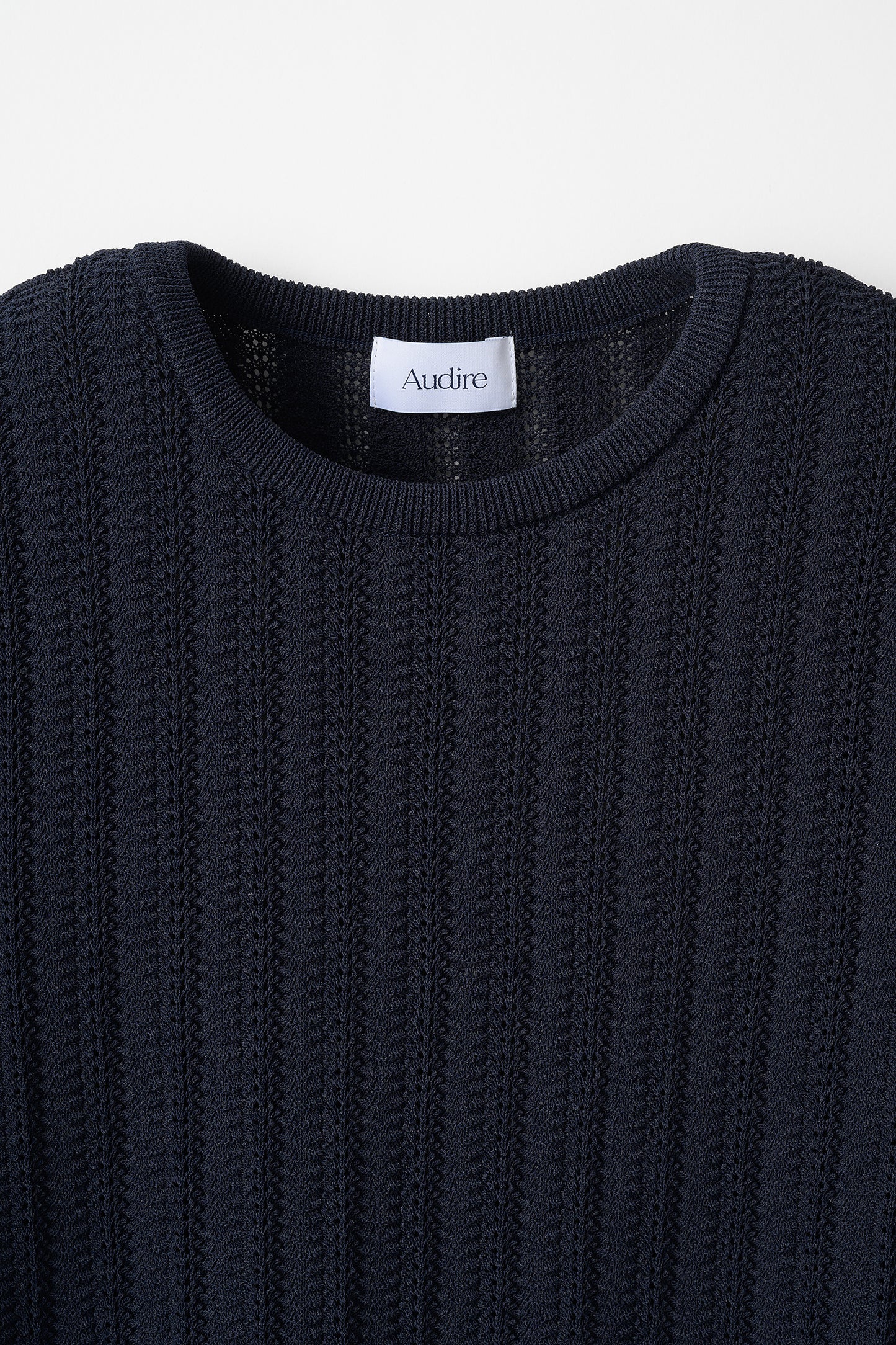 Jane half-sleeve knit tops (Navy)