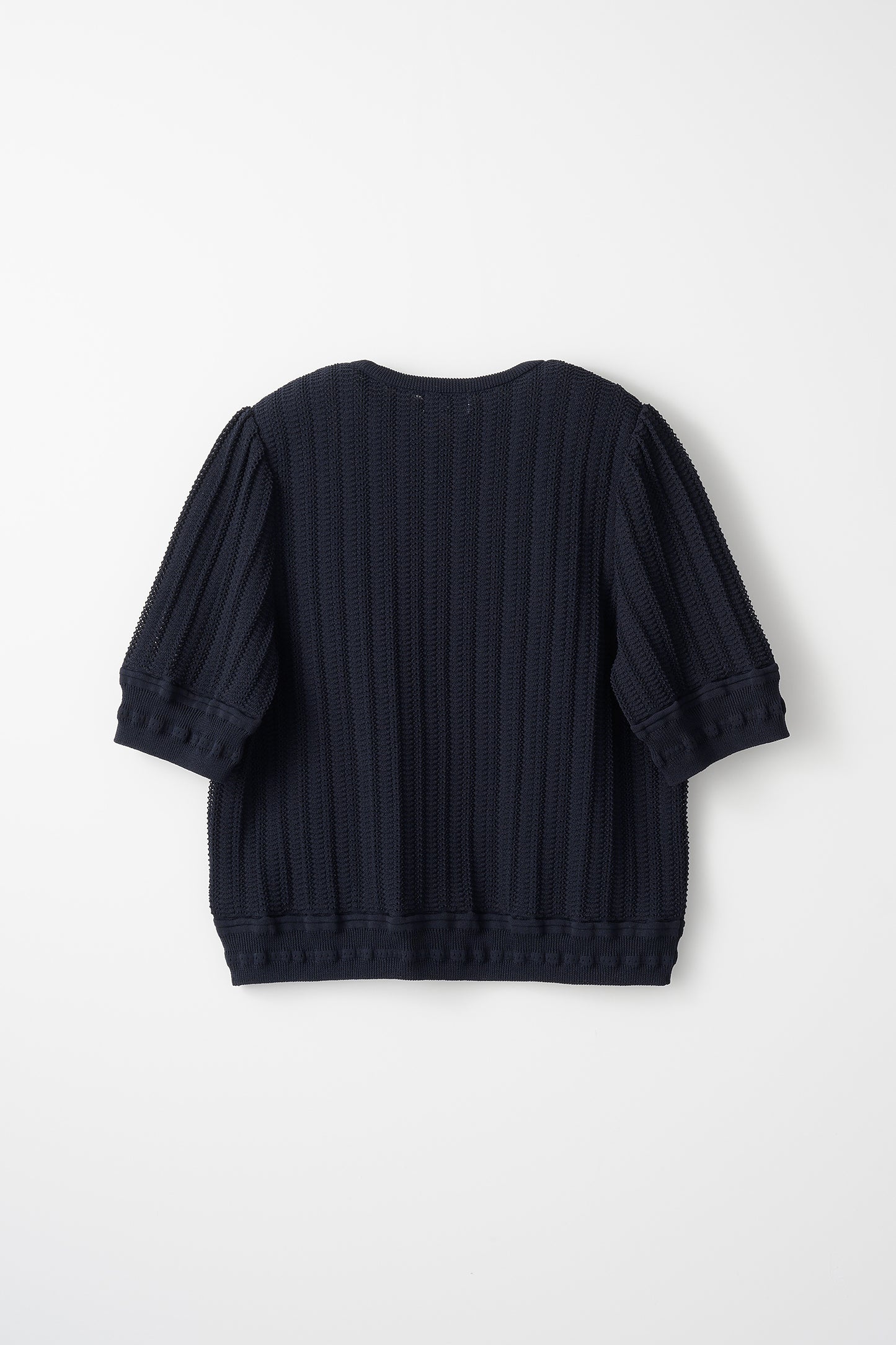 Jane half-sleeve knit tops (Navy)