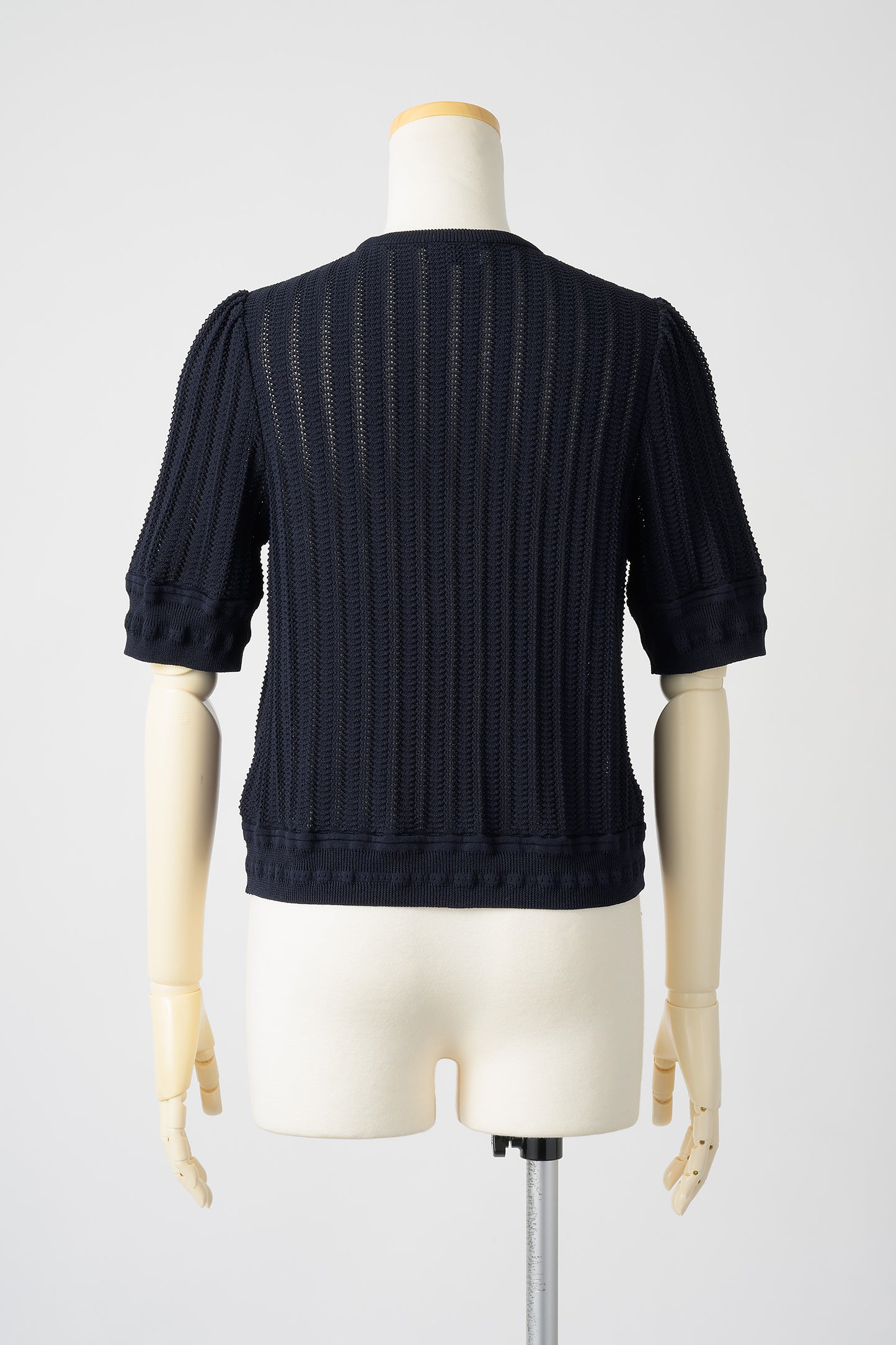 Jane half-sleeve knit tops (Navy)