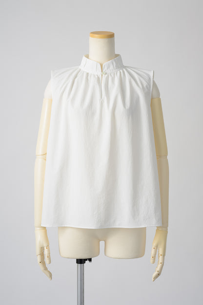 Origami no-sleeve tops (White)