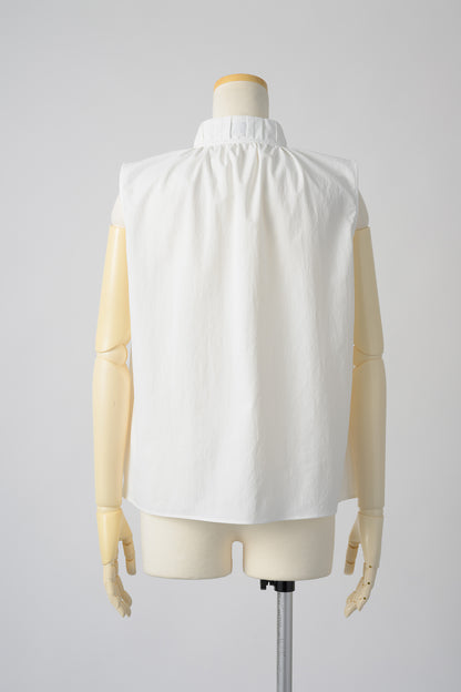 Origami no-sleeve tops (White)