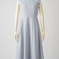 Tears cut-work dress (Blue gray)