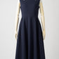 Tears cut-work dress (Navy)