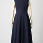 Tears cut-work dress (Navy)