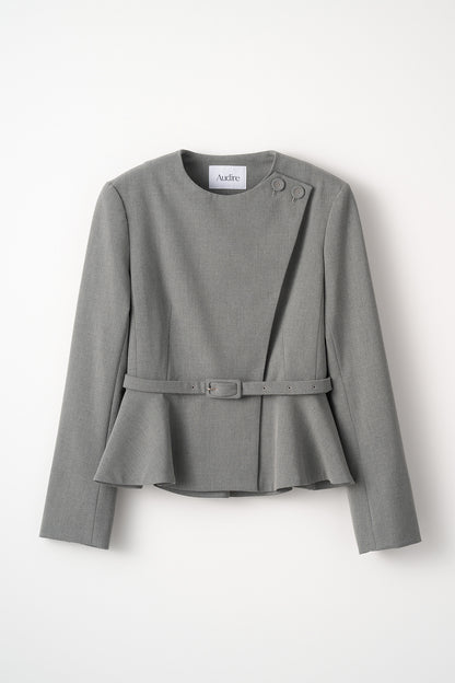 Noona peplum jacket(Gray)