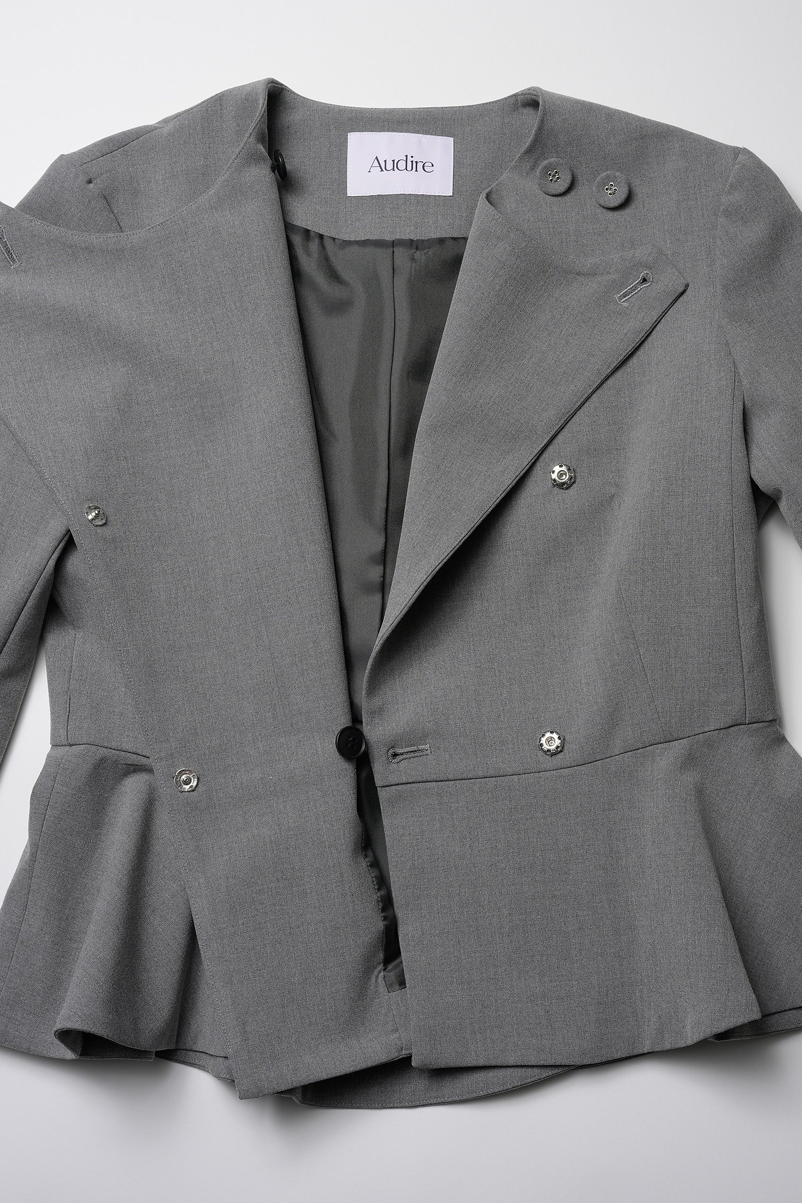 Noona peplum jacket(Gray) – Audire
