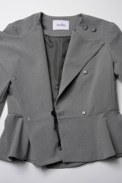Noona peplum jacket(Gray)