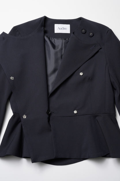 Noona peplum jacket(Navy)