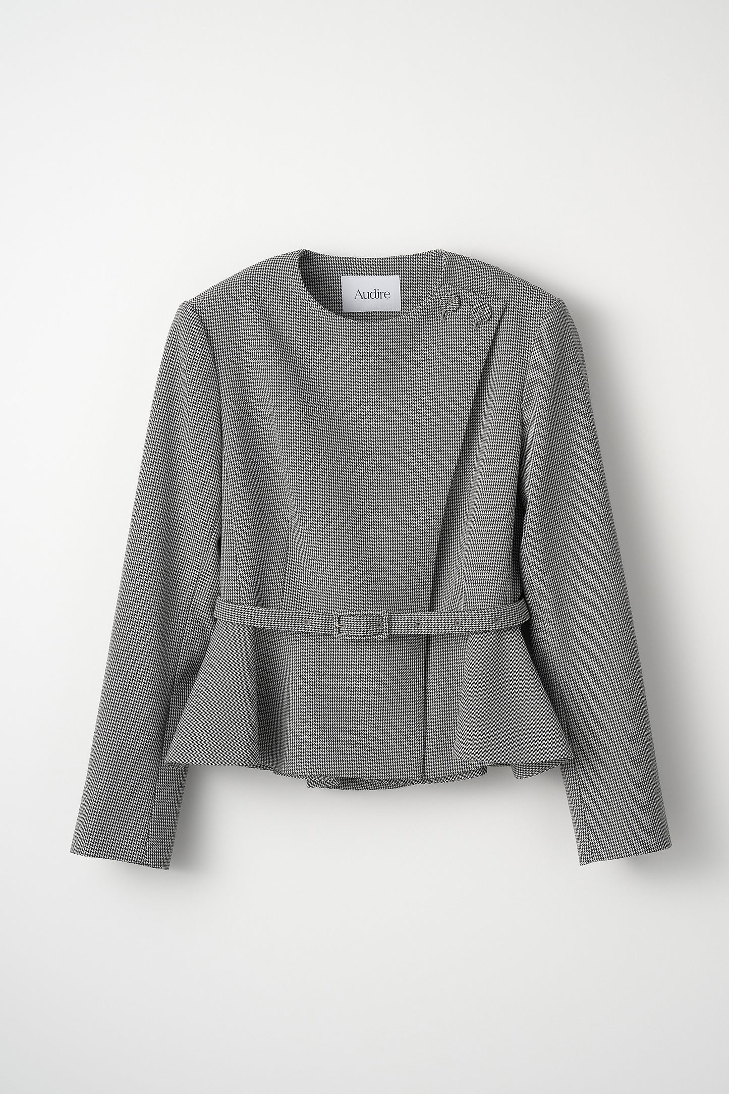 Noona peplum jacket(Houndstooth)