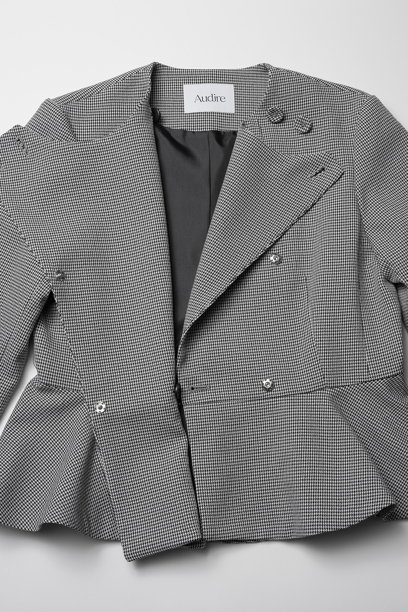 Noona peplum jacket(Houndstooth) – Audire