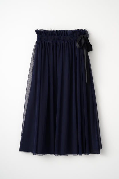 Tulle topping skirt(Navy)