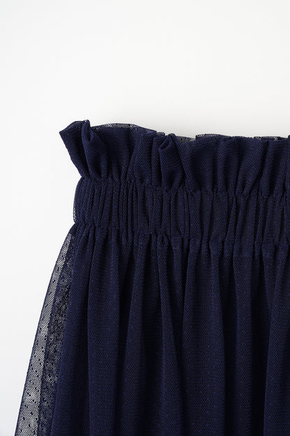 Tulle topping skirt(Navy)