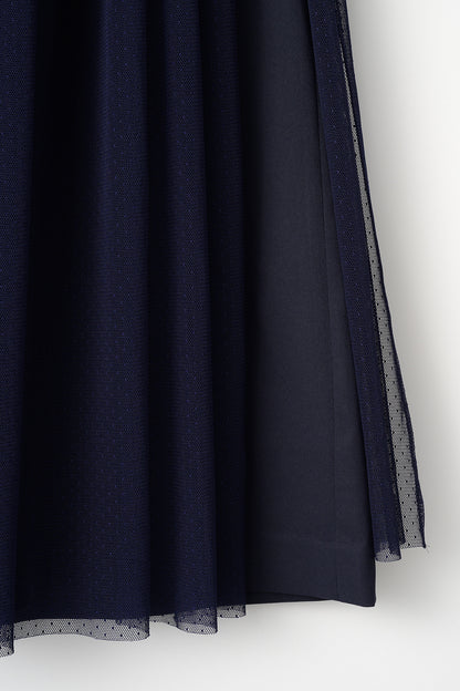 Tulle topping skirt(Navy)