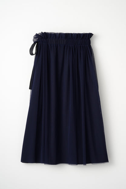 Tulle topping skirt(Navy)